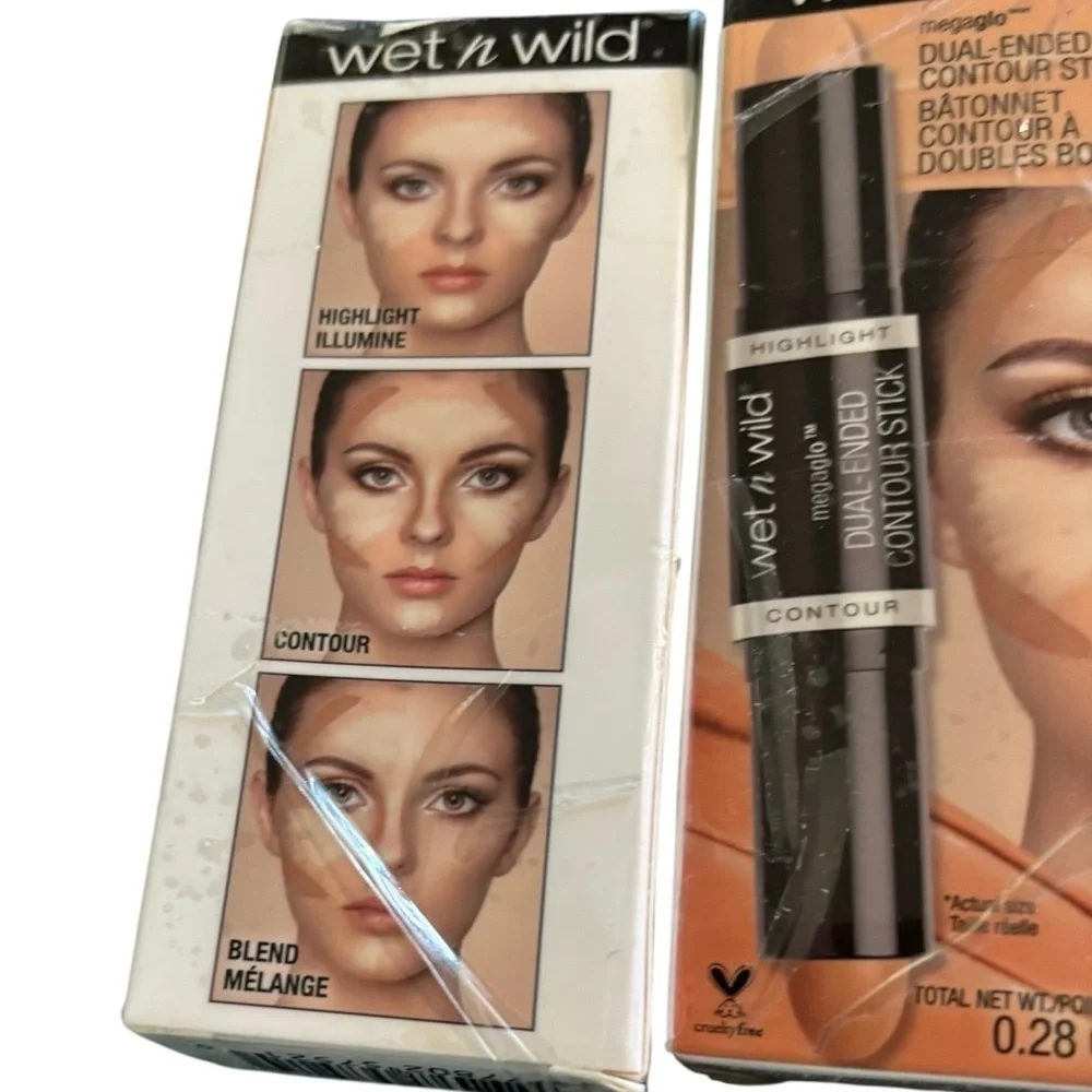 Lot of 5 Wet n Wild MegaGlo Dual-Ended Contour Stick Medium/Tan Cruelty-Free